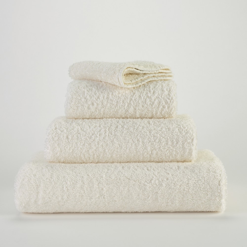 Super Pile Plain Bathroom Towels by Designer Abyss & Habidecor 103 in Ivory White